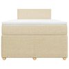 vidaXL Boxspringbett mit Matratze Creme 120x190 cm Stoff