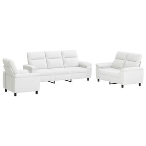 vidaXL Sofa-Set 3 pcs Wei&szlig; Stoff