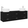 vidaXL Badezimmerm&ouml;bel-Set 3 stk. Schwarz 49,5 x 44,5 x 66 cm