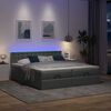 vidaXL Ottoman-Bett mit Matratzen & LEDs Dunkelgrau 200x200 cm Stoff