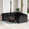 vidaXL Gartensofa-set mit Speicher 9 pcs Schwarz Poly-Rattan