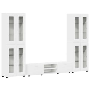 vidaXL TV-Schrankset mit Schubladen mit T&uuml;r FLORIN Wei&szlig; Holzwerkstoff