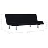 vidaXL Schlafsofa mit zwei Kissen Schwarz Polyester