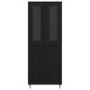 vidaXL Highboard 2 pcs Schwarz Eichen-Optik Engineered Wood und Glas