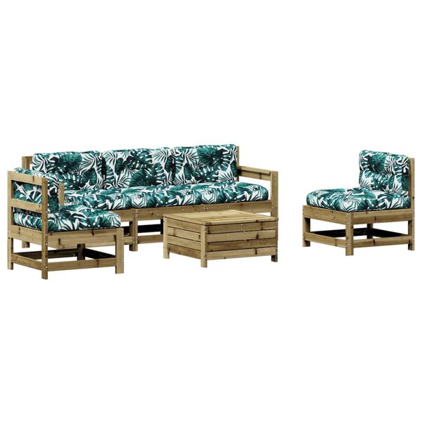 vidaXL 6-tlg. Garten-Lounge-Set mit Kissen Impr&auml;gniertes Kiefernholz