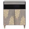 vidaXL Sideboard Grau und Gold 60 x 33 x 75 cm Massivholz Mango