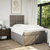 vidaXL Boxspringbett mit Matratze Taupe 120x190 cm Stoff