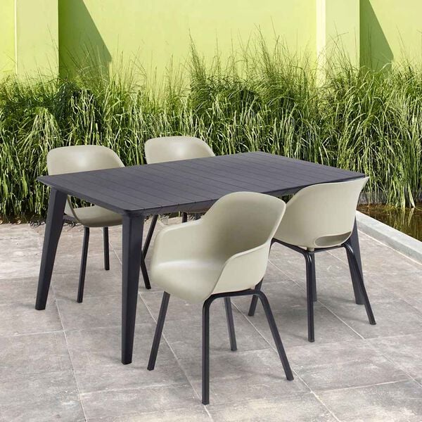 Keter Gartenstuhl mit Metallbeinen Noa 2 Stk. Silber-Salbei