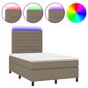 vidaXL Boxspringbett mit Matratze & LED Taupe 120x190 cm Stoff
