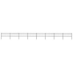 vidaXL Gartenzaun mit Speerspitze Stahl 1339 x 80 cm Schwarz
