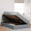 vidaXL Bett mit Stauraum und LED mit LED Hellgrau 120 x 190 cm Stoff