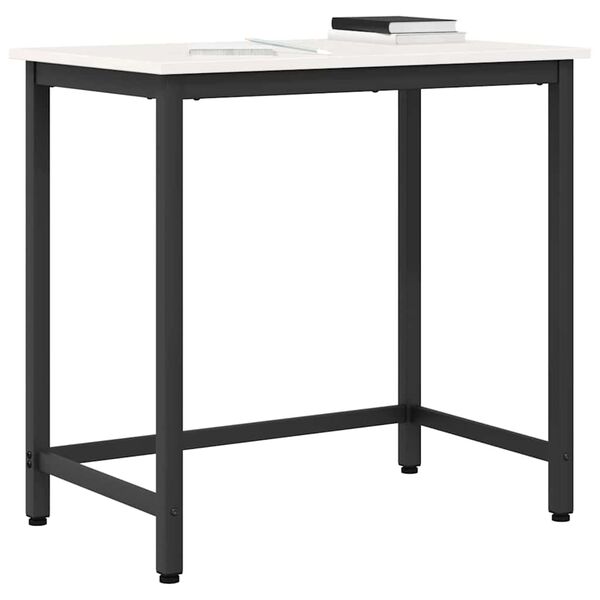 vidaXL Tisch Wei&szlig; 80 x 50 x 77 cm Ingenieure Holz und Stahl