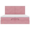 vidaXL Ottoman-Bett mit Matratzen & LEDs Rosa 200x200 cm Samt