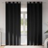 vidaXL Verdunkelungs-Vorh&auml;nge mit Ringen 2 pcs Schwarz 260 x 140 cm