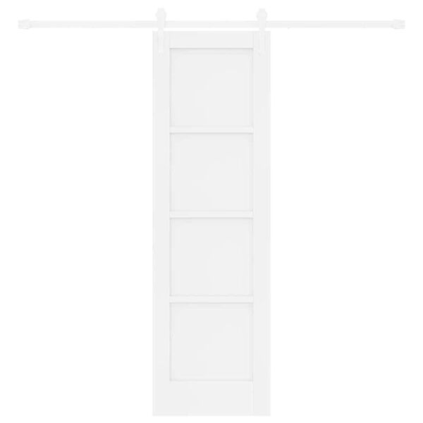 vidaXL Schiebet&uuml;r ORKDAL Wei&szlig; 61 x 198,5 cm Massives Kiefernholz