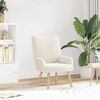 vidaXL Sessel Creme 63 x 67 x 94 cm Schafstoff und Sperrholz