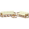 vidaXL Outdoor-Sofagarnitur 9 stk. 8-Sitzer Natur und Creme