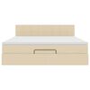 vidaXL Ottoman-Bett mit Matratze & LEDs Creme 160x200 cm Stoff