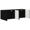 vidaXL TV-Wandschrank 2 pcs Schwarz 59,5 x 31 x 40 cm Holzwerkstoff