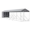 vidaXL Outdoor-Hundezwinger mit Dach Silbern 2x14x2,5 m Stahl Verzinkt