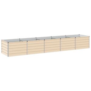 vidaXL Hochbeet im Garten Elfenbein 400 x 80 x 55 cm Verzinkter Stahl