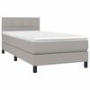 vidaXL Boxspringbett mit Matratze Hellgrau 90x190 cm Stoff