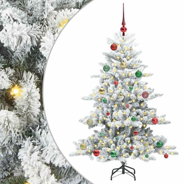 vidaXL K&uuml;nstlicher klappbarer Weihnachtsbaum Wei&szlig; 150 cm PVC und Stahl