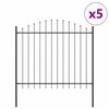 vidaXL Gartenzaun 5 pcs Grau 170 x 165 cm Pulverbeschichteter Stahl