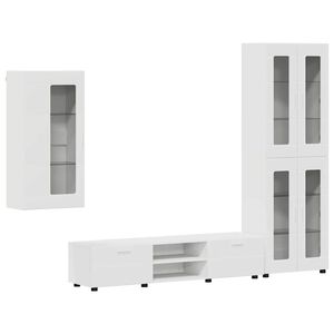 vidaXL TV-Schrankset FLORIN 3 stk. 150 x 39 x 30 cm Wei&szlig; Holzwerkstoff
