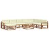 vidaXL Outdoor-Sofagarnitur mit Kissen 9 pcs Natur und Creme