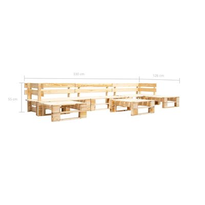 vidaXL 6-tlg. Paletten-Lounge-Set Holz Natur