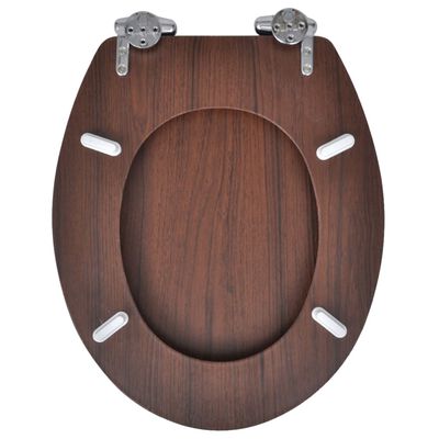 vidaXL Toilettensitz MDF Deckel mit Absenkautomatik Design Braun