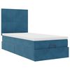 vidaXL Ottoman-Bett mit Matratzen & LEDs Dunkelblau 100x200 cm Samt