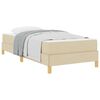 vidaXL Boxspringbett mit Matratze Creme 100 x 200 cm Stoff