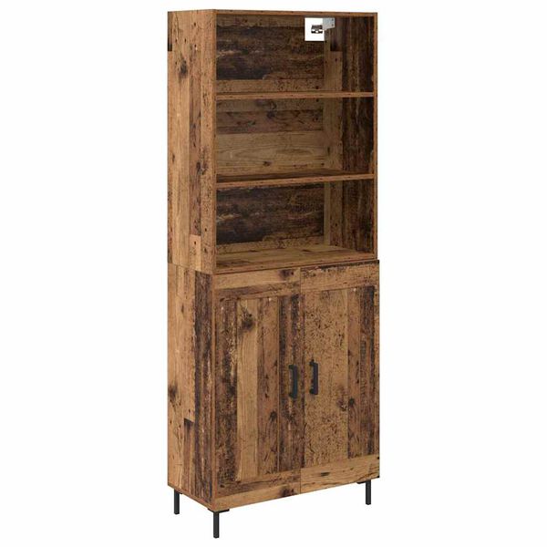 vidaXL Highboard Altholz 69,5 x 34 x 180 cm Holzwerkstoff