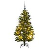 vidaXL K&uuml;nstlicher Weihnachtsbaum Klappbar 150 LEDs & Kugeln 120 cm