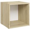 vidaXL 5-tlg. TV-Schrank-Set Wei&szlig; Sonoma-Eiche Holzwerkstoff