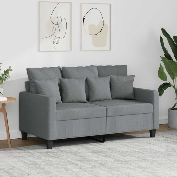 vidaXL 2-Sitzer-Sofa Hellgrau 120 cm Stoff