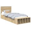 vidaXL Bettrahmen mit Regal Sonoma-Eiche 100 x 200 cm Holzwerkstoff