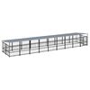 vidaXL Outdoor-Hundezwinger mit Dach Stahl 16,89 m&sup2;