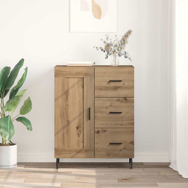 vidaXL Sideboard Artisan-Eiche 69,5 x 34 x 90 cm Verbundholz und Eisen