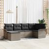 vidaXL Gartensofa-set mit Kissen 6 pcs Grau Poly-Rattan