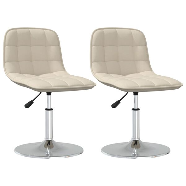 vidaXL Esszimmerst&uuml;hle 2 Stk. Drehbar Creme Stoff