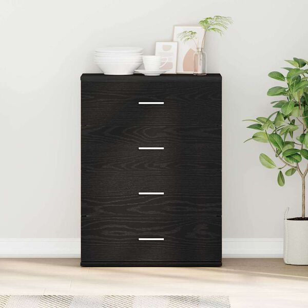 vidaXL Sideboard Schwarz Eichen-Optik 60 x 39 x 80 cm Holzwerkstoff