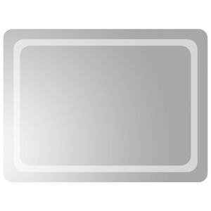 vidaXL LED-Badezimmerspiegel Transparent 80 x 60 cm Geh&auml;rtetes Glas