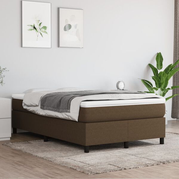 vidaXL Boxspringbett mit Matratze Dunkelbraun 120x190 cm Stoff