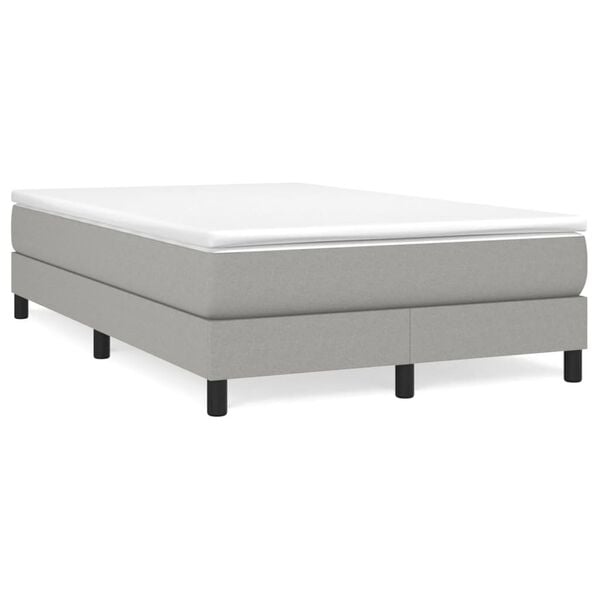 vidaXL Boxspringbett mit Matratze Hellgrau 120x190 cm Stoff