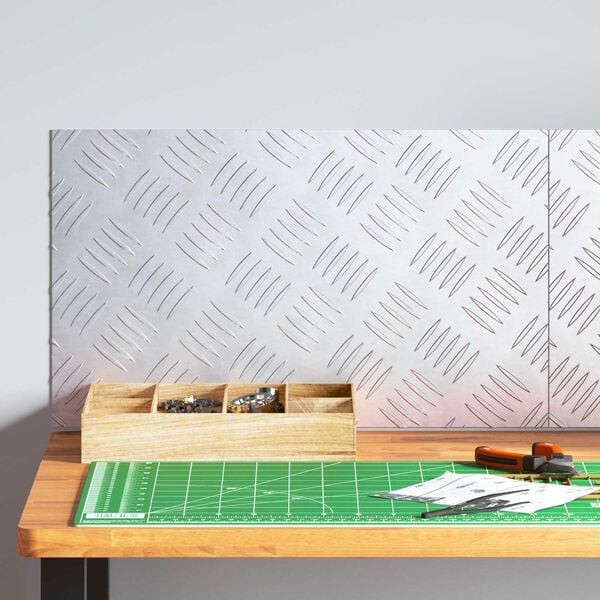 vidaXL Treppe Tritt Rechtwinklig 2 pcs Silber 50 x 30 cm Aluminium