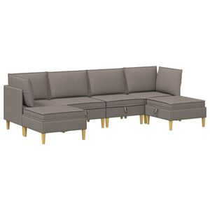 vidaXL Modular Sofa Set mit Stauraum 6 pcs Taupe Stoff