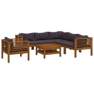 vidaXL 7-tlg. Garten-Lounge-Set mit Auflage Massivholz Akazie